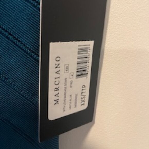 Marciano Long Strapless Bandage Gown - Abyss Blue - XXS - Has Removable Straps - Picture 8 of 8